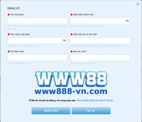 Đăng Ký WWW888 Nhanh Chóng Và Đơn Giản